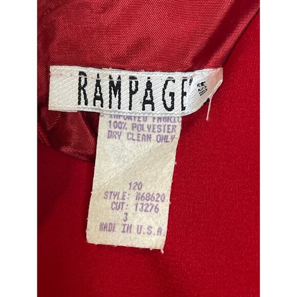 VTG Rampage Red Mini Tiered Ruffled Cocktail Party Dress Women's Size 3 - Picture 6 of 6